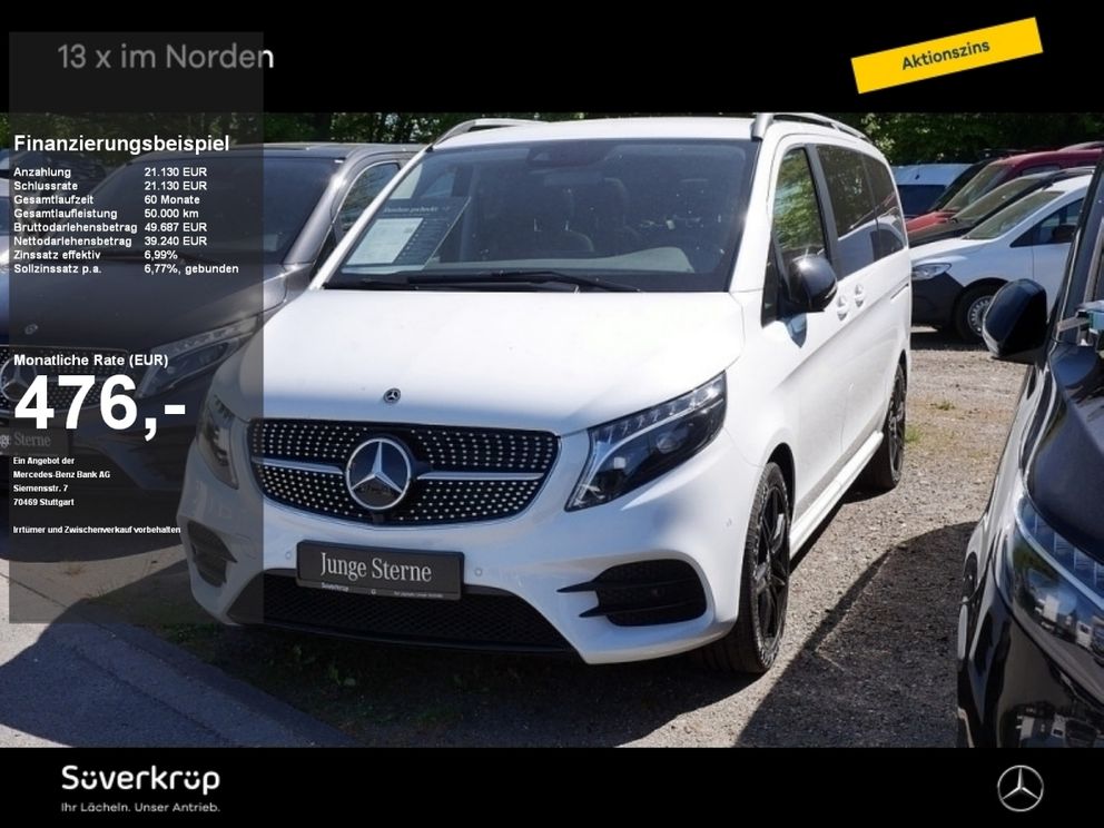 MERCEDES-BENZ V 220 lang AMG NIGHT/PANO/AHK/7 SITZE/SPUR/TWA/KAMERA/EASY PACK