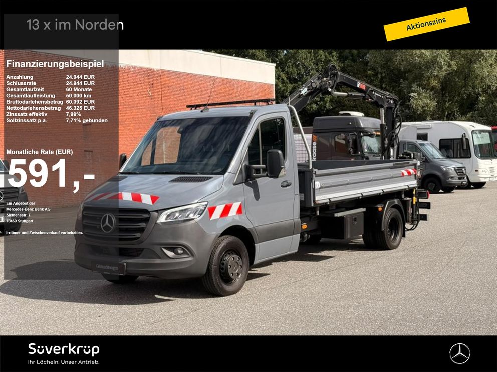 MERCEDES-BENZ Sprinter 519 2-SEITEN KIPPER MIT HECKKRAN HIAB X-HiDuo046