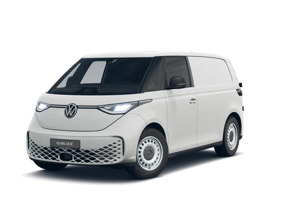 VW ID. Buzz Cargo Pro Motor: 210 kW (286 PS) 79 kWh Getriebe: 1-Gang-Automatikgetriebe Radstand: 2989 mm