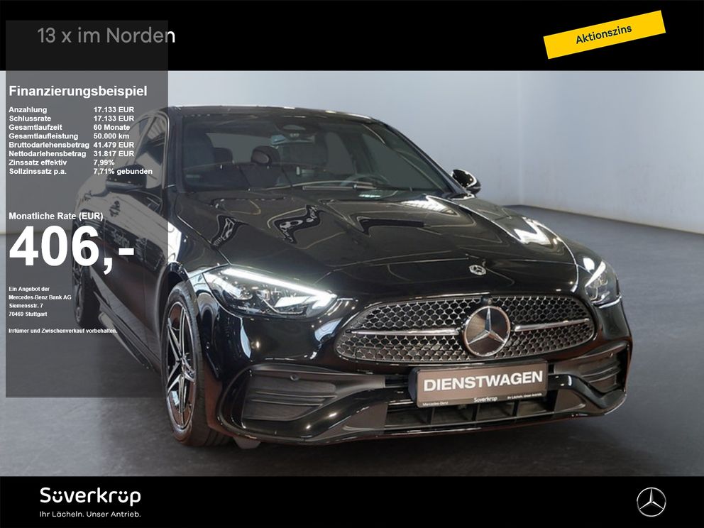 MERCEDES-BENZ C 200 d AMG NIGHT MEMO 360 AHK DISTR KAMERA SPUR