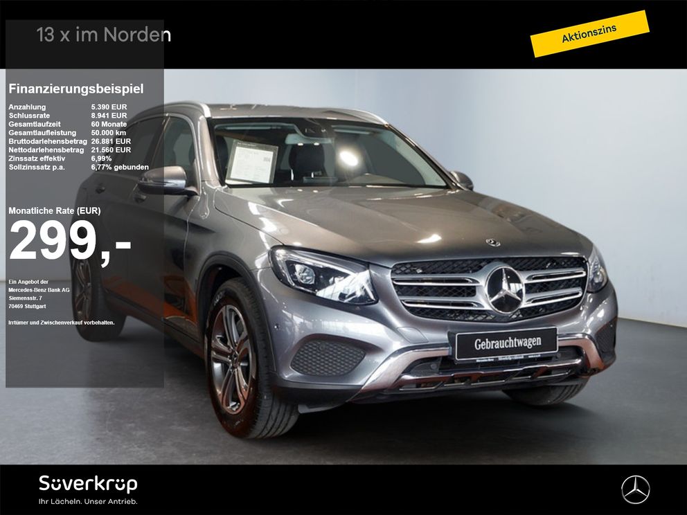 MERCEDES-BENZ GLC 250 4M Navi LED AHK Kamera Distr Leder Spur