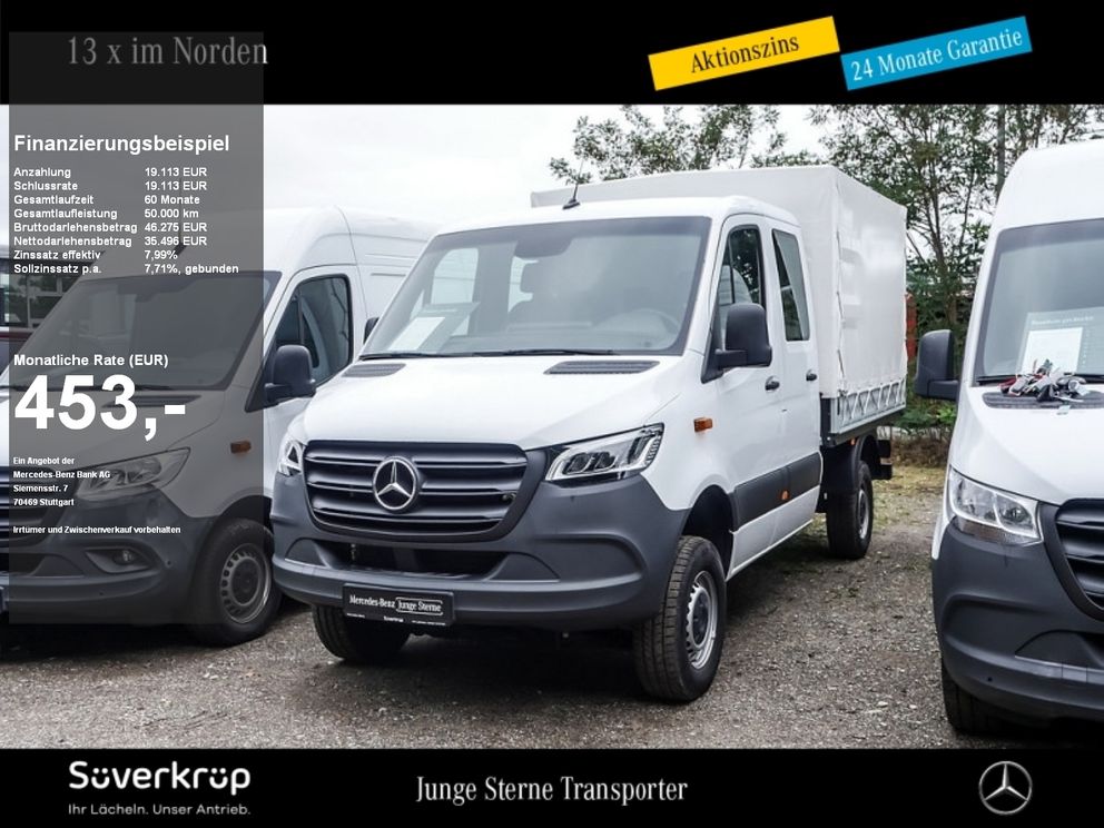 MERCEDES-BENZ Sprinter 319 PRITSCHE DOKA ALLRAD LED KLIMA AHK
