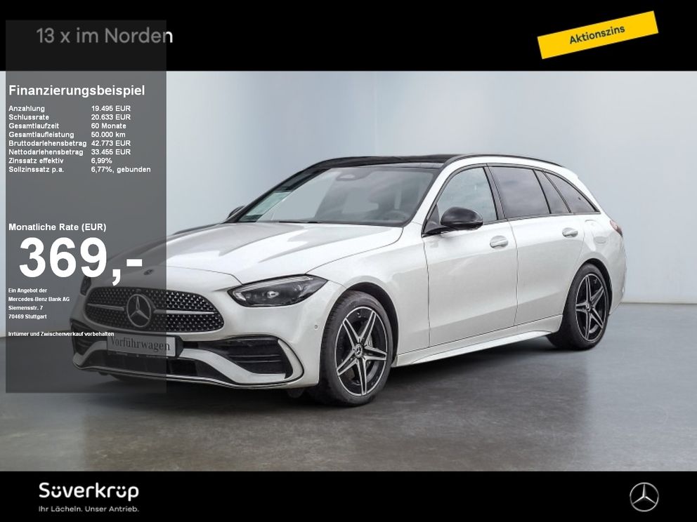 MERCEDES-BENZ C 300 de AMG NIGHT DISTR SPUR PANO 360 AHK PDC