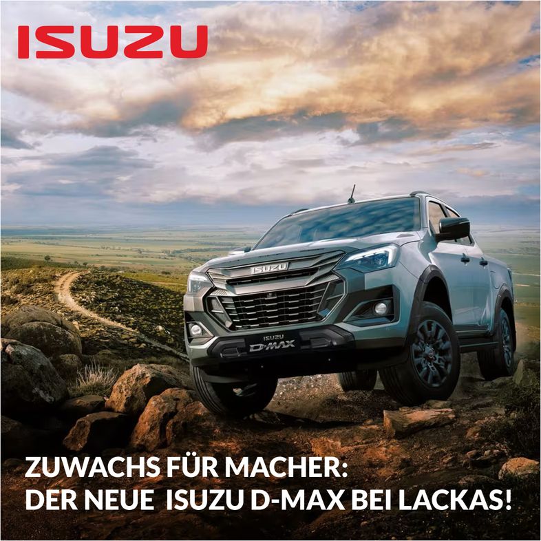 Isuzu D-Max Pickup im Offroad-Gelände – Neuwagen bei Lackas Rhein-Ruhr