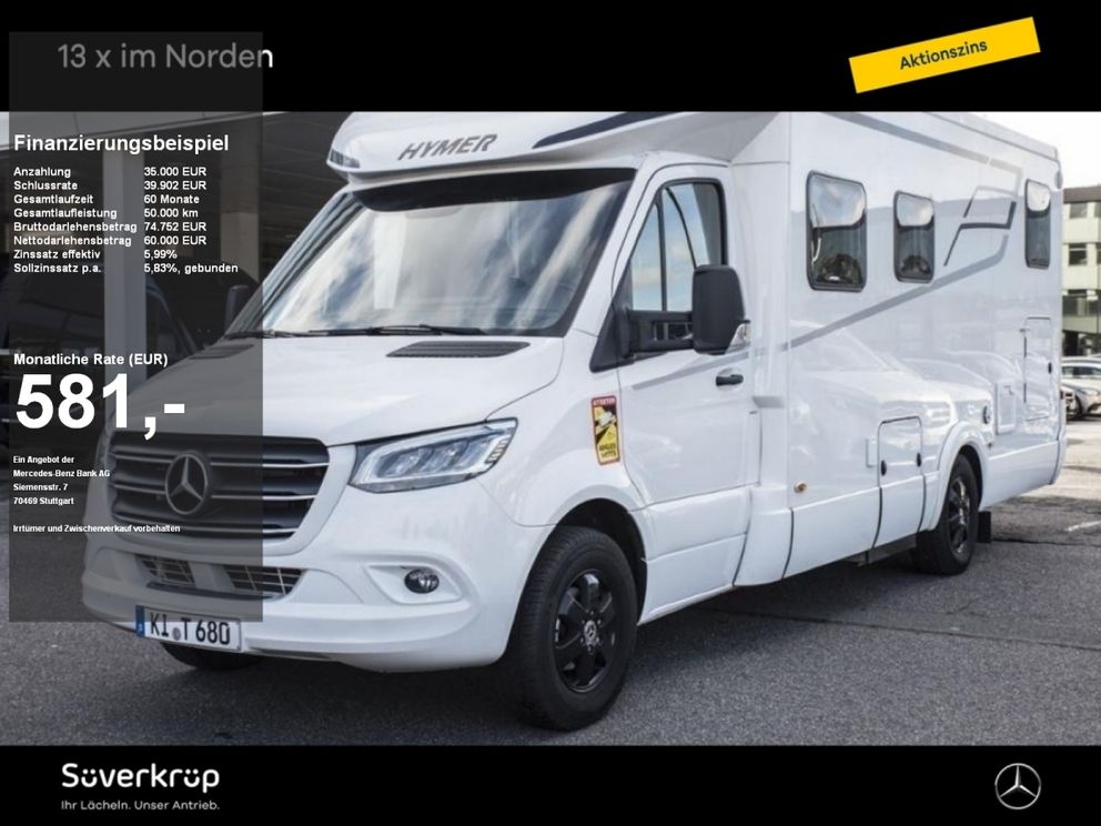 HYMER-ERIBA Tramp S 680 Garage Garantie Mercedes Distr Spur