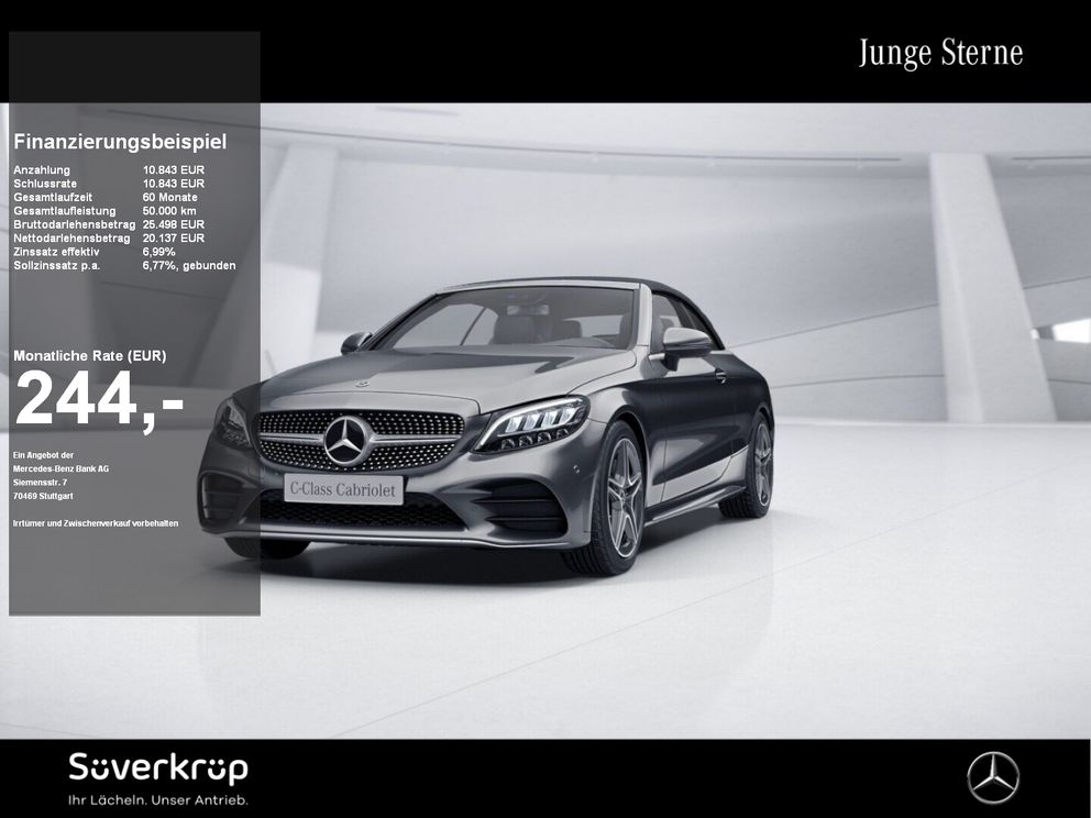 MERCEDES-BENZ C 180 Cabriolet AMG KAMERA SPUR PDC SHZ