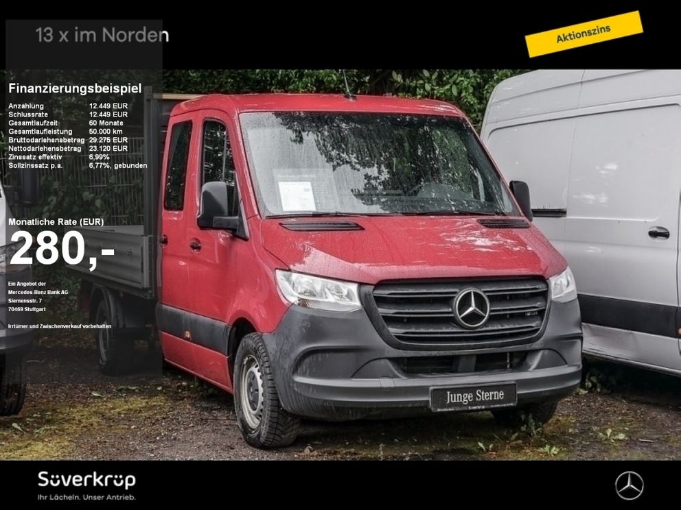 MERCEDES-BENZ Sprinter 317 Lang Doka Pritsche AHK 3,5t/STANDH/NAVI/7 SITZE