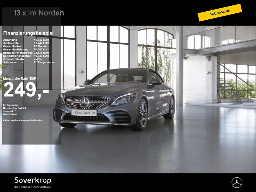 MERCEDES-BENZ C 200 Cabriolet AMG MULTI KAMERA SPUR PDC SHZ